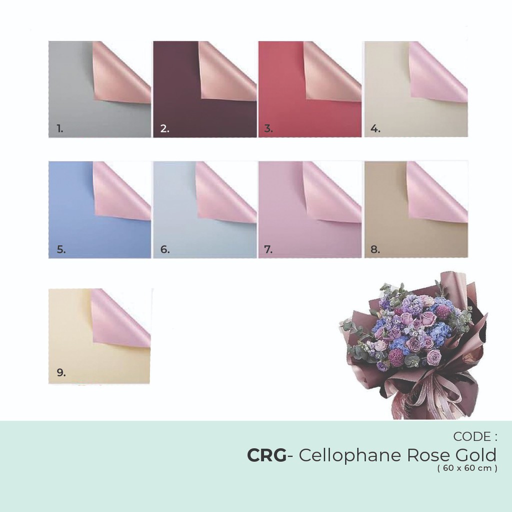 

Kertas bunga cellophane rose gold lembaran / Kertas Wrapping Bunga / Celllophane