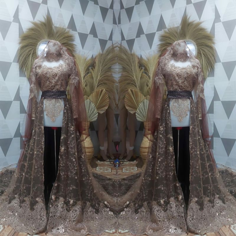 gaun pengantin ekor +hijab