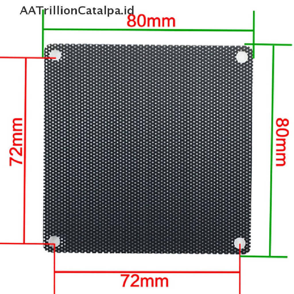 Aatrillioncatalpa 5Pcs Filter Mesh Cover Kipas Angin Komputer PC Bahan PVC Anti Debu 8cm