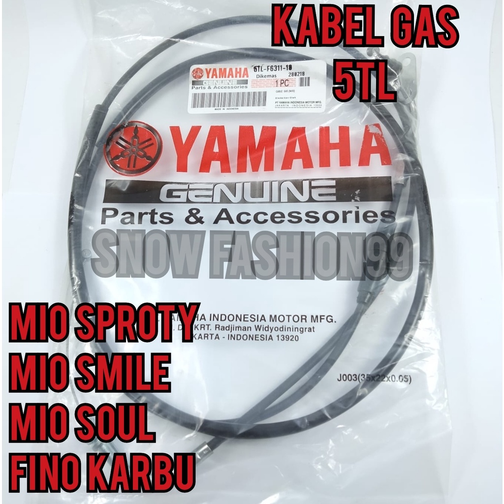 KABEL TALI GAS 5TL YAMAHA MIO SPORTY,MIO SMILE,MIO SOUL,FINO KARBU KUALITAS ASLI ORIGINAL