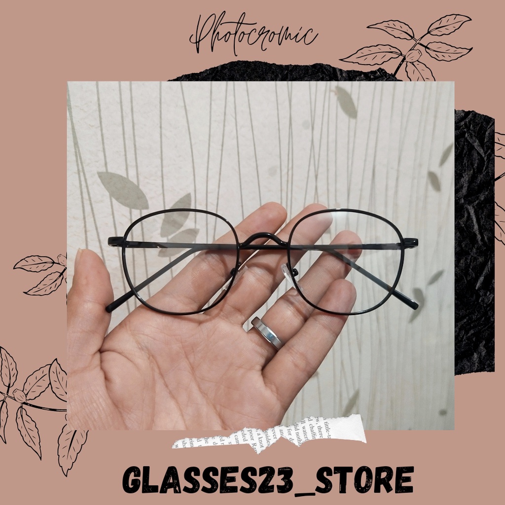 PHOTOCROMIC BERUBAH WARNA VINTAGE FRAME BLUERAY ANTIRADIASI WANITA PRIA KOREAN STYLE VINTAGE