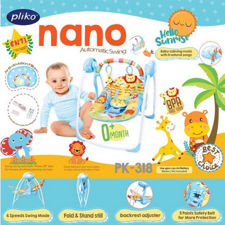 Ayunan Bayi Pliko Nano Automatic Baby Swing PK-318 Bouncer Elektrik Otomatis Makassar