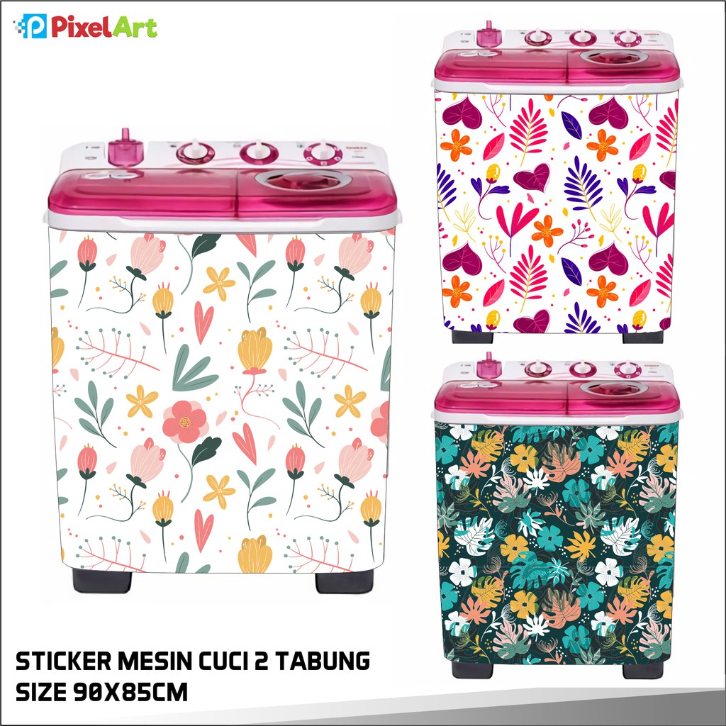 

STICKER MESIN CUCI 2 TABUNG STIKER MOTIF FLOWER ANTI AIR LEM KUAT TAHAN BERTAHUN TAHUN