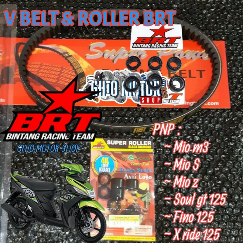 Vanbelt V-Belt v bel BRT VANBELT SET+ Roller mio m3 mio S mio z all new soul gt fino 125 fi x ride 125 Loler rorer fenbelt penbelt ROLLER SET VANBELT DAN ROLLER MIO S MIO3 MIO Z FINO X RIDE