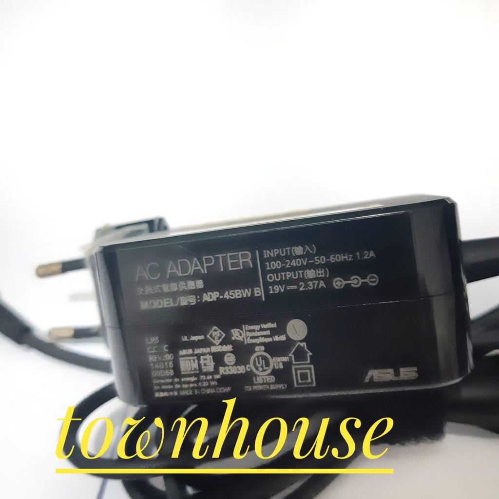 Adaptor Charger Laptop ASUS 19V 2.37A 45W 5.5*2.5Mm Asus U52F U57A S46CA S56C S56CA R510C X54C X55A X55C X75A F551M F555