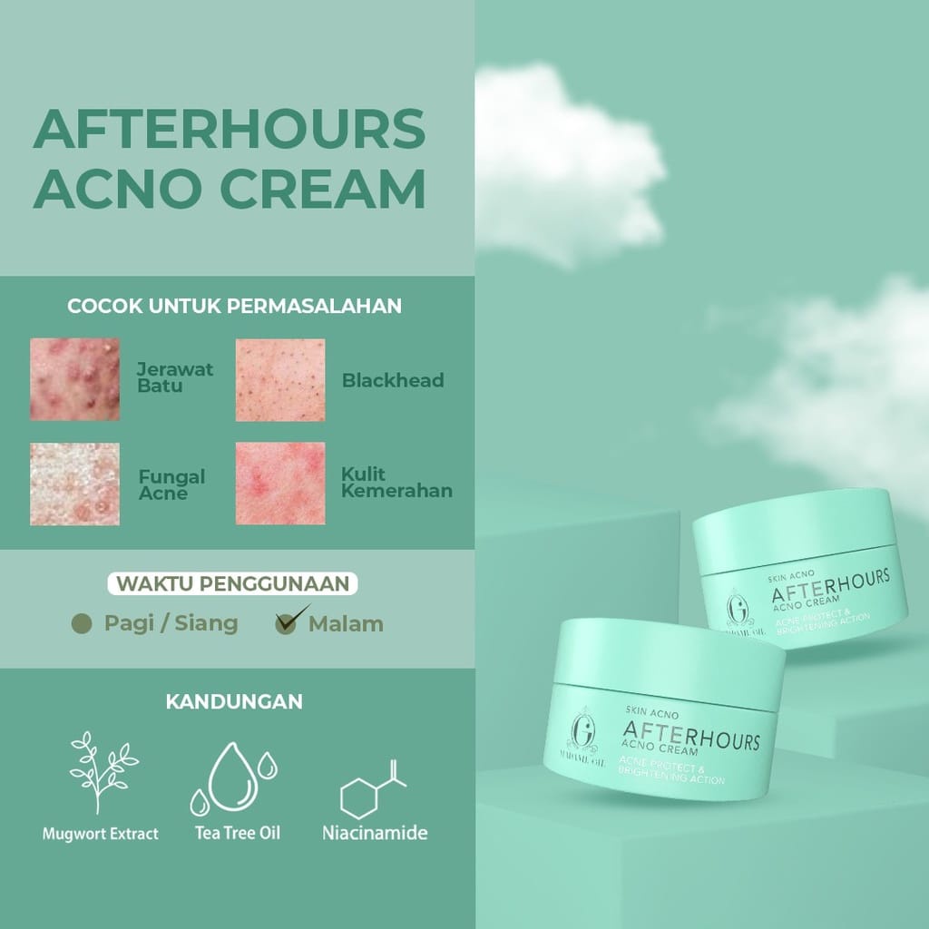 Skin Acno Afterhours Cream 5% Niacinamide - KRIM WAJAH