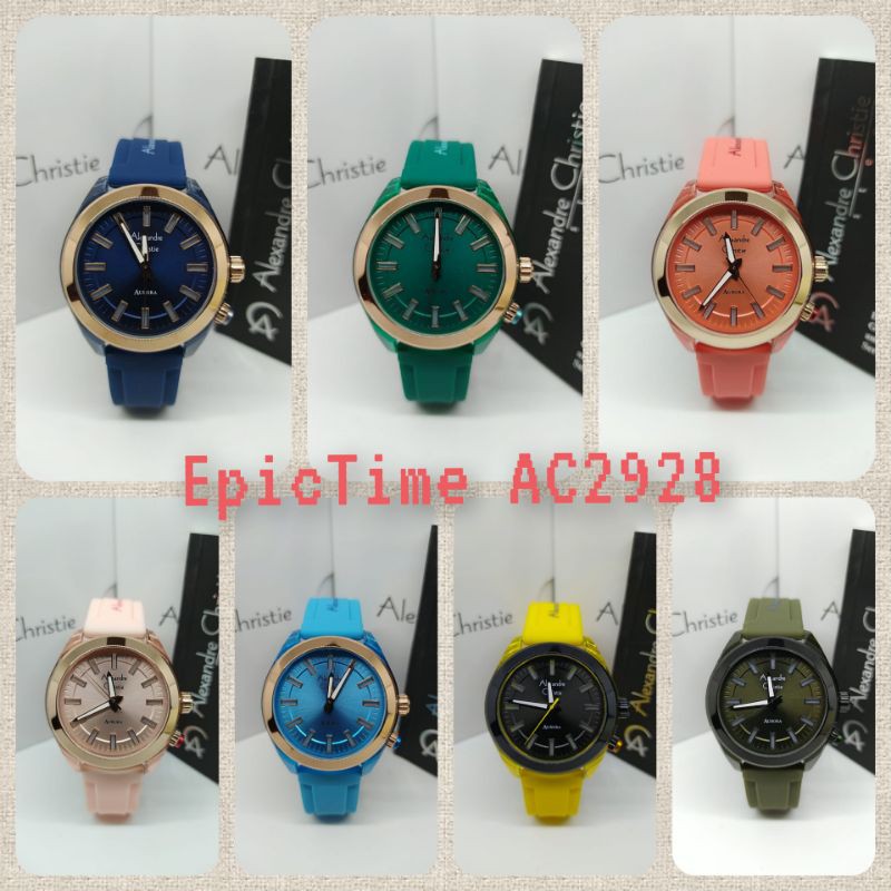 Jam Tangan Wanita Alexandre Christie 2928 Tali Karet AC 2928 AC2928