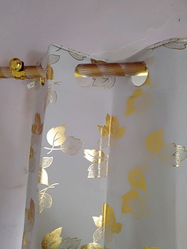 Gorden Jendela Blackout Print Emas Coklat 12 Semockring Silver 6 Gelembung Jende Pintu