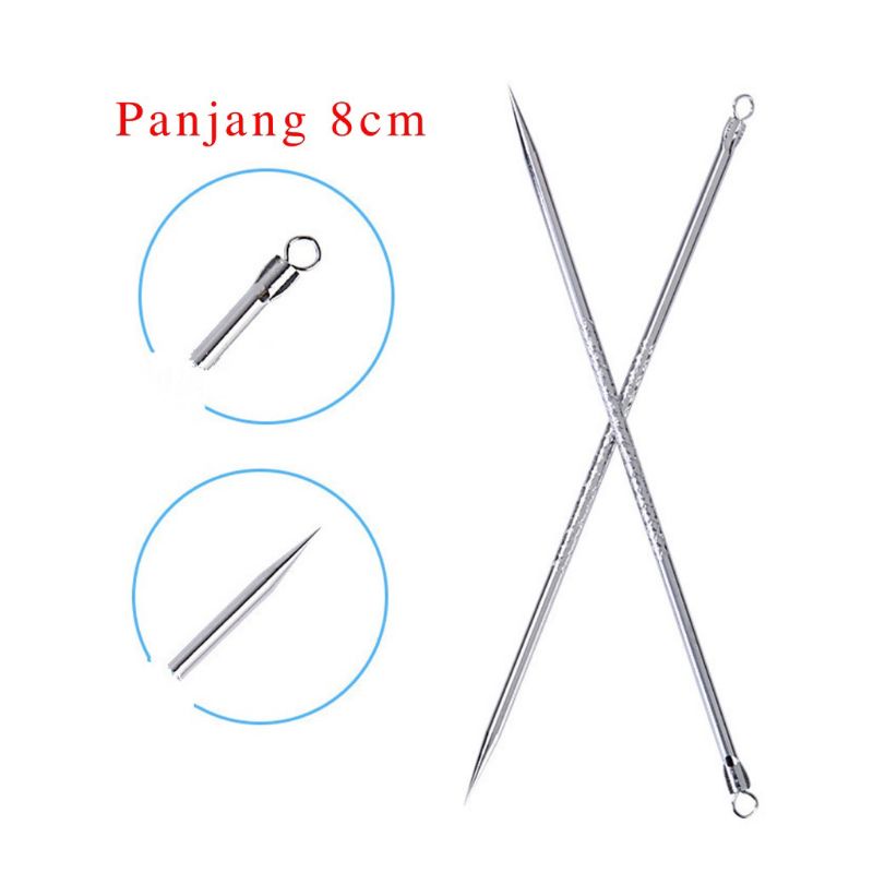 Pinset Komedo 2in1 Alat Pencetan Jerawat Pembersih Jerawat Komedo Blackhead Jarum Facial