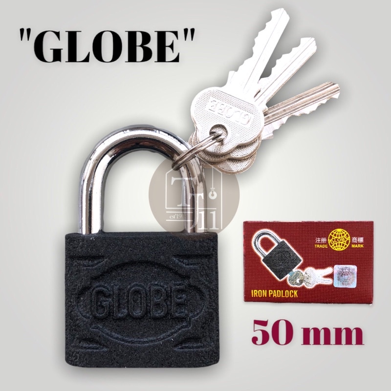 Gembok GLOBE Hitam kuningan ukuran 40mm 50mm 60mm