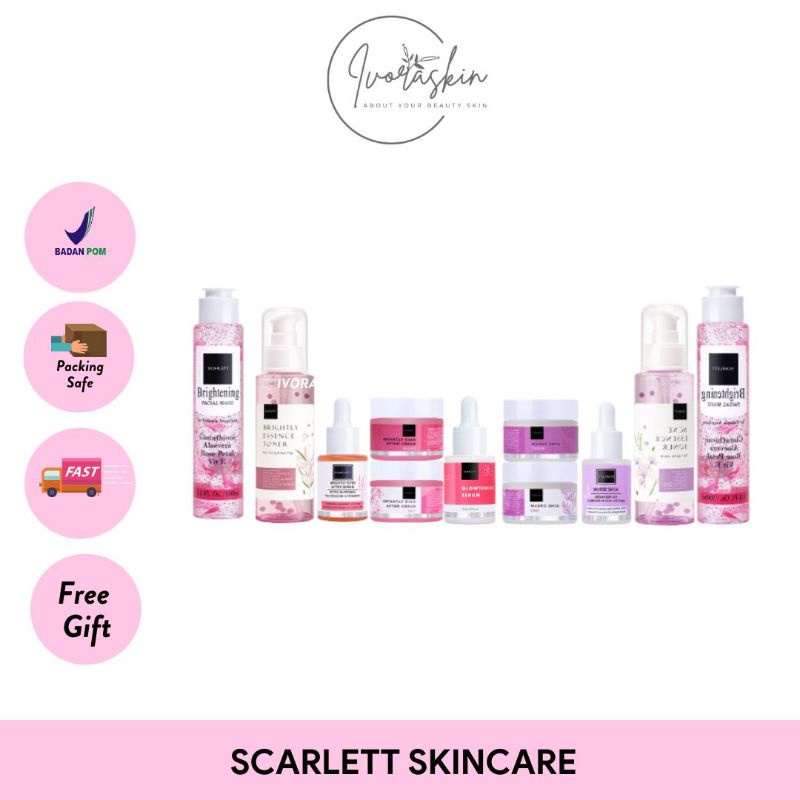 (ORIGINAL) SCARLETT WHITENING SKINCARE NIGHT DAY CREAM FACIAL WASH TONER SERUM