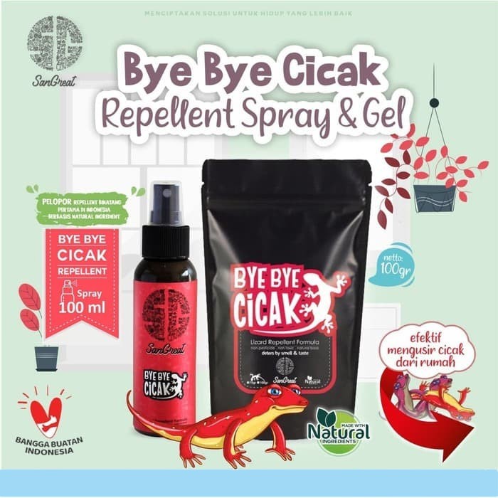 BBCicak GEL dan SPRAY - Paket Pengusir Cicak Gel dan Spray