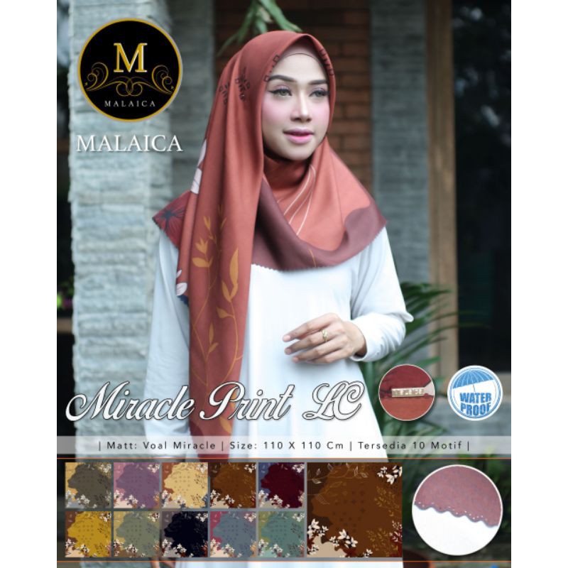 Hijab segi empat Malaica LC waterproof