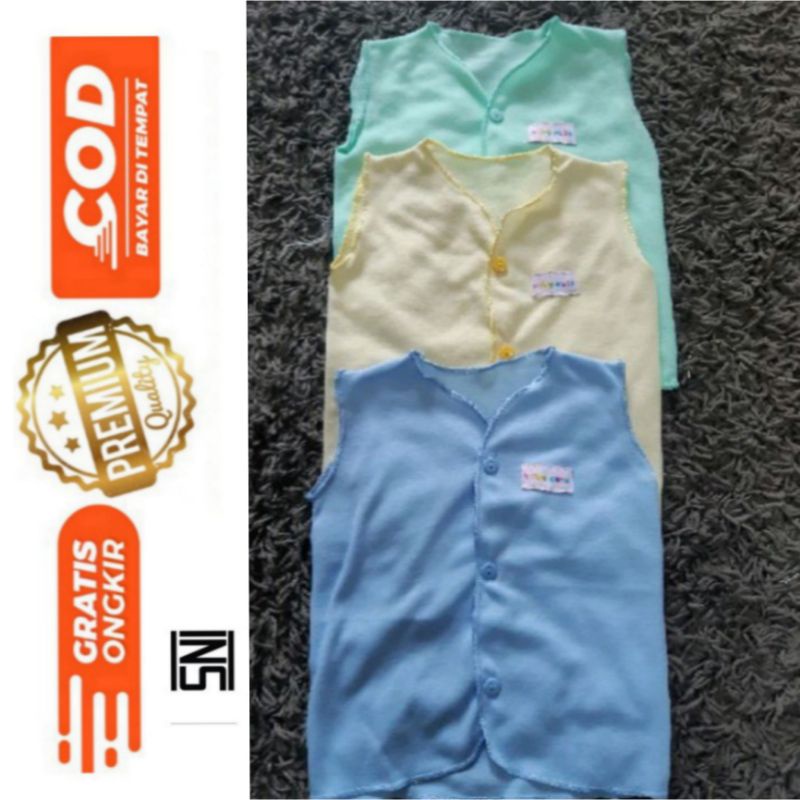 Baju Bayi Polos  lengan kutung newborn SNI per 1pcs