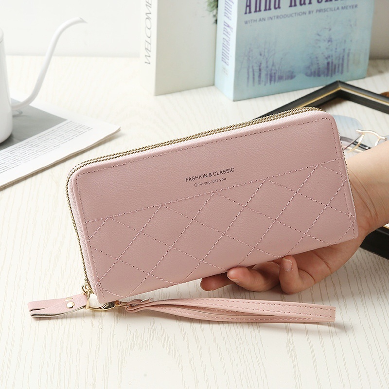 DOMPET PANJANG WANITA PINK VANIER WA583P3 FASHION KOREA IMPORT 2 RESLETING BESAR MUAT HP KARTU KULIT  UANG KOIN BRANDED REMAJA KEKINIAN PREMIUM BATAM