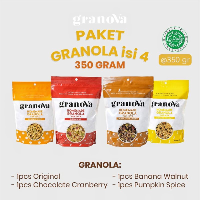 

Paket Granola isi 4 rasa 350 gr