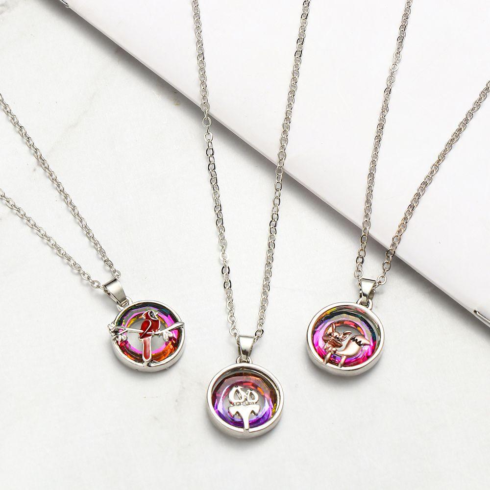 Chookyy Kalung Kristal Hari Ibu Hari Valentine Rubah Gajah Perhiasan Hadiah Kura-Kura Pinguin Dolphin925 Sterling Silver