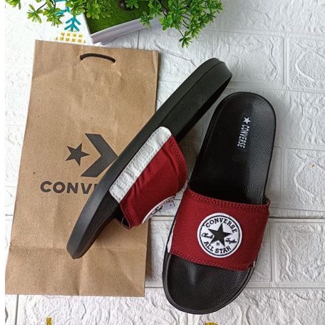 SANDAL SLIDE PRIA WANITA CONVERSE BLACK GRADE A / SANDAL SLOP CONVERSE BLACK PREMIUM-8