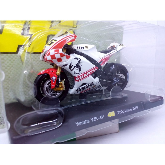 Diecast Miniatur Motogp Yamaha YZR-M1 ABARTH Valentino Rossi 2007