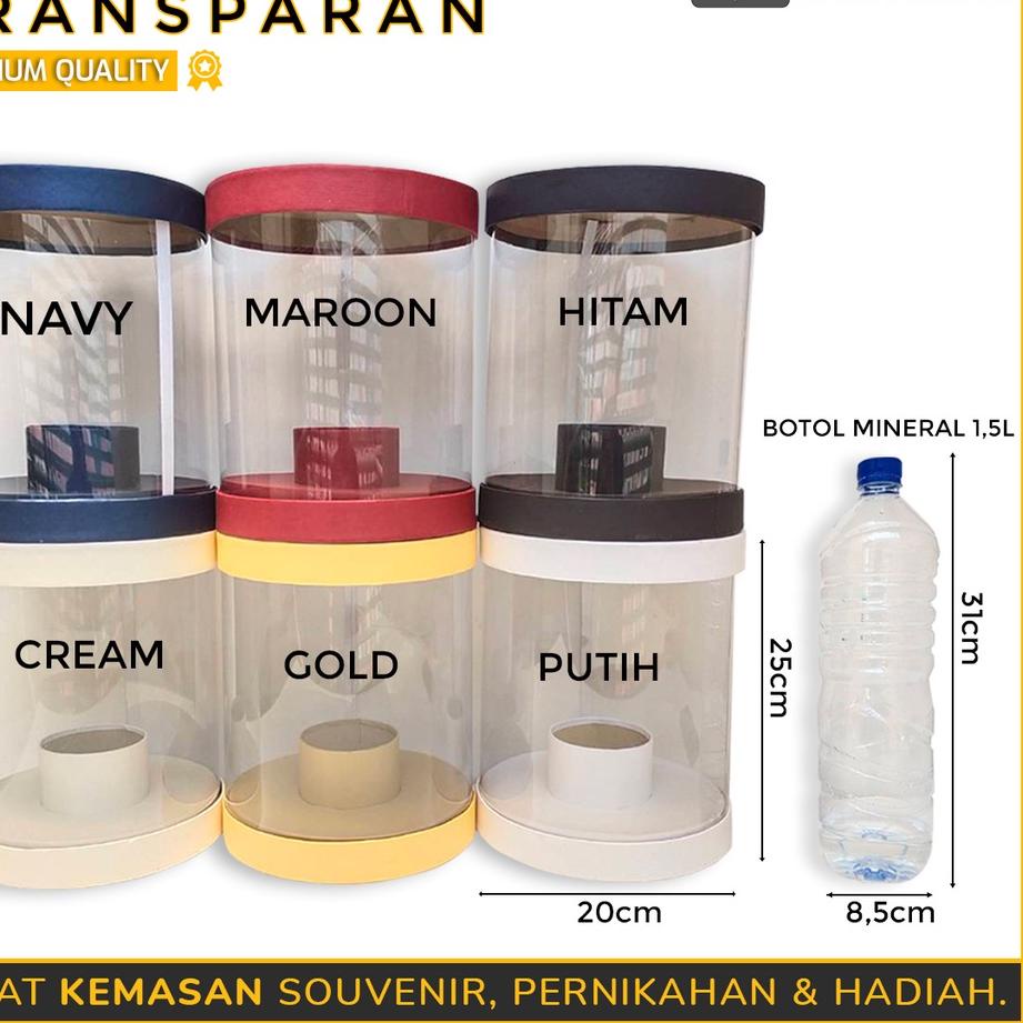 

Promo - Bloom Box Bulat Mika Transparant 20 x 25 cm Kado Bunga Souvenir Wisuda Flower Box 이