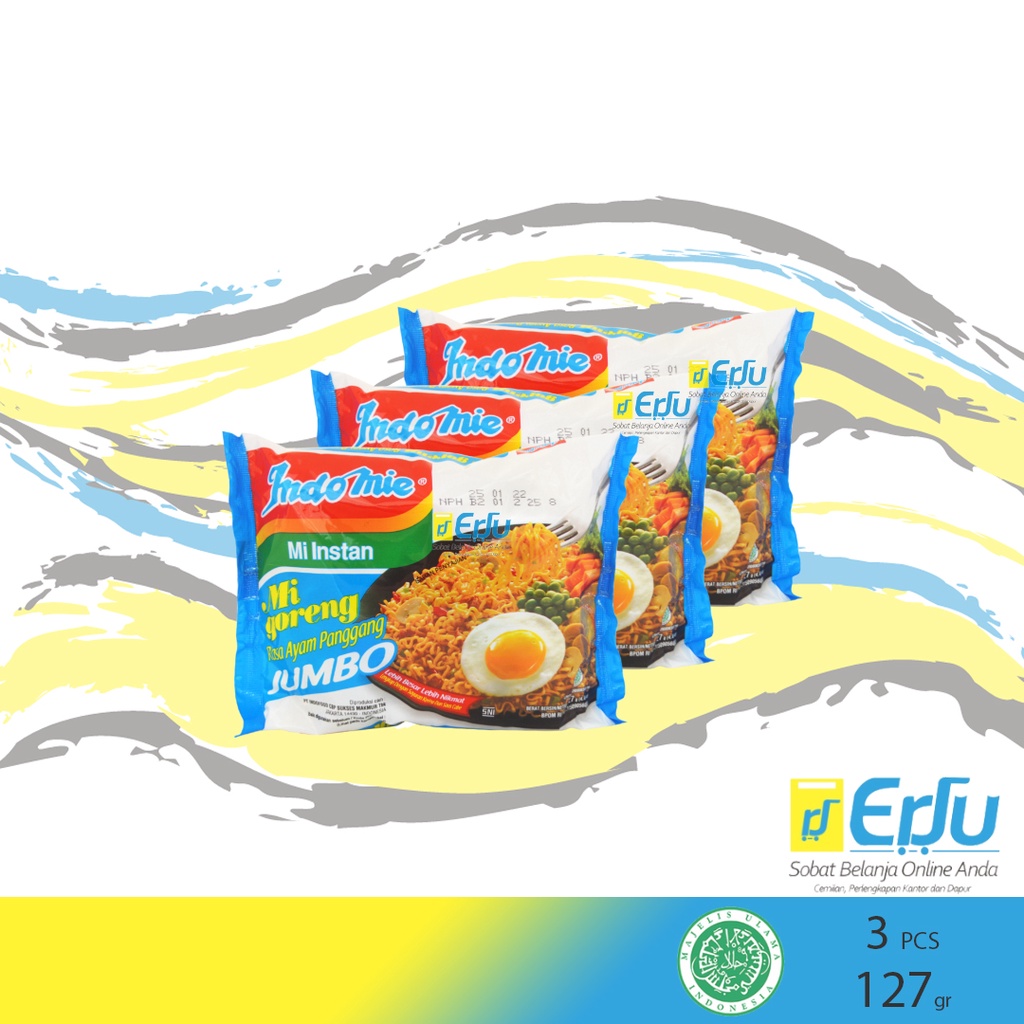 

3PCS Indomie Jumbo Mie Goreng Instan Rasa Ayam Panggang - 3pcs x 127gr