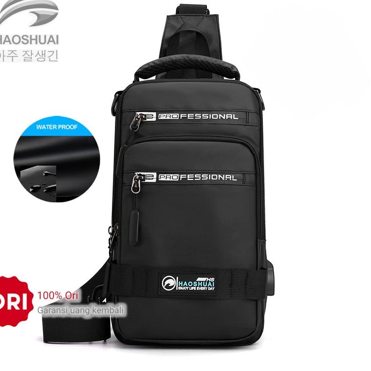 Dapatkan Diskon ||"v27 HAOSHUAI 1100-14 Tas Selempang Pria Waistbag Pria Waterproof WATCHKITE WKOS