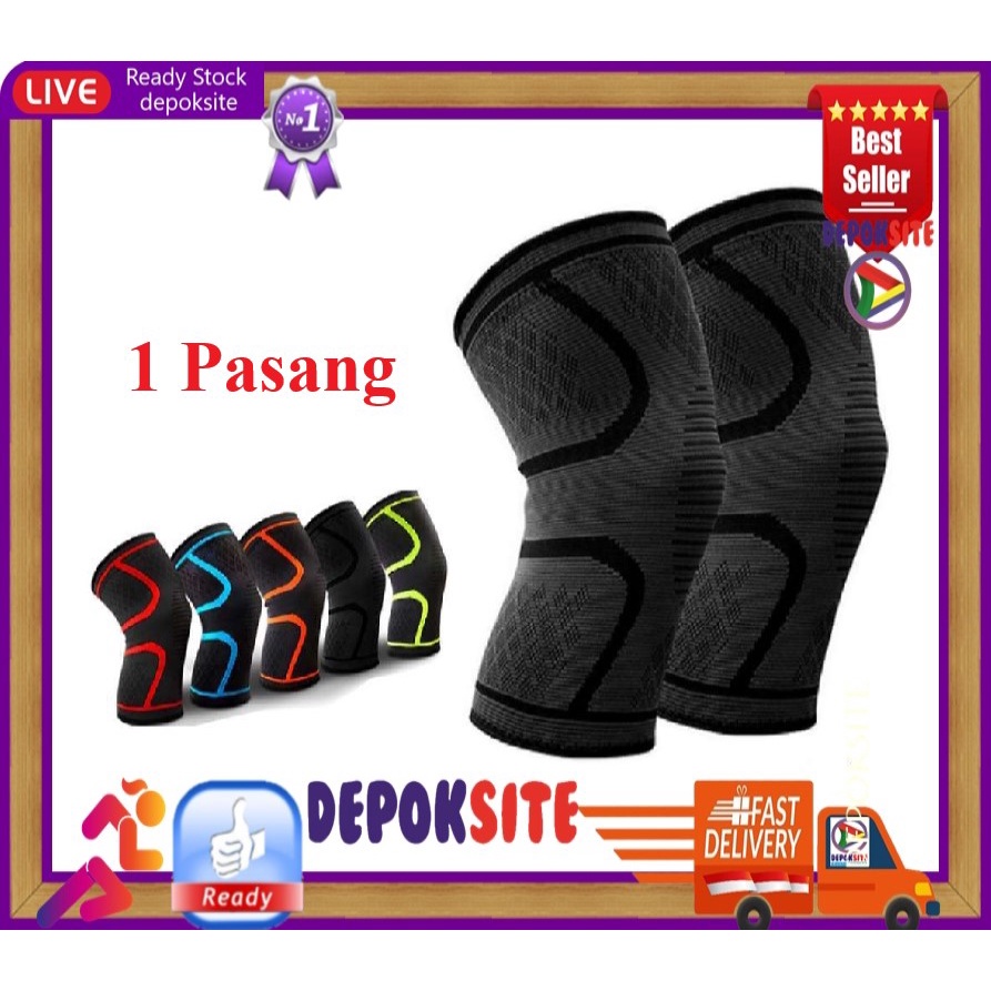 1 Pasang Aolikes 7718 Knee Pad Fitness Running Cycling Knee Support Knee Braces Deker Lutut Aolikes