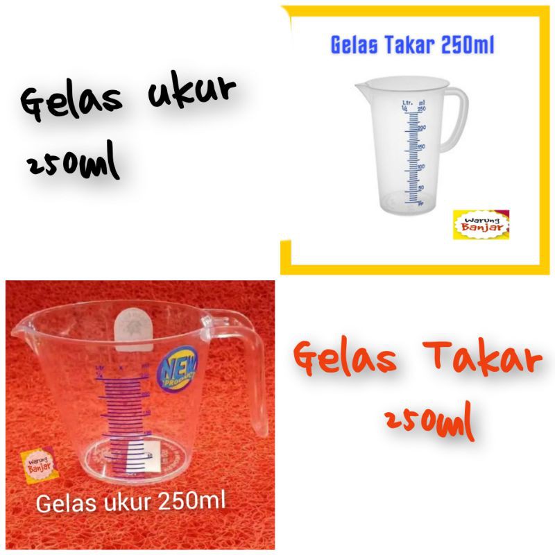 Jual Gelas Ukur Gelas Takar 250ml Takaran Air 250ml Indonesiashopee Indonesia 0455