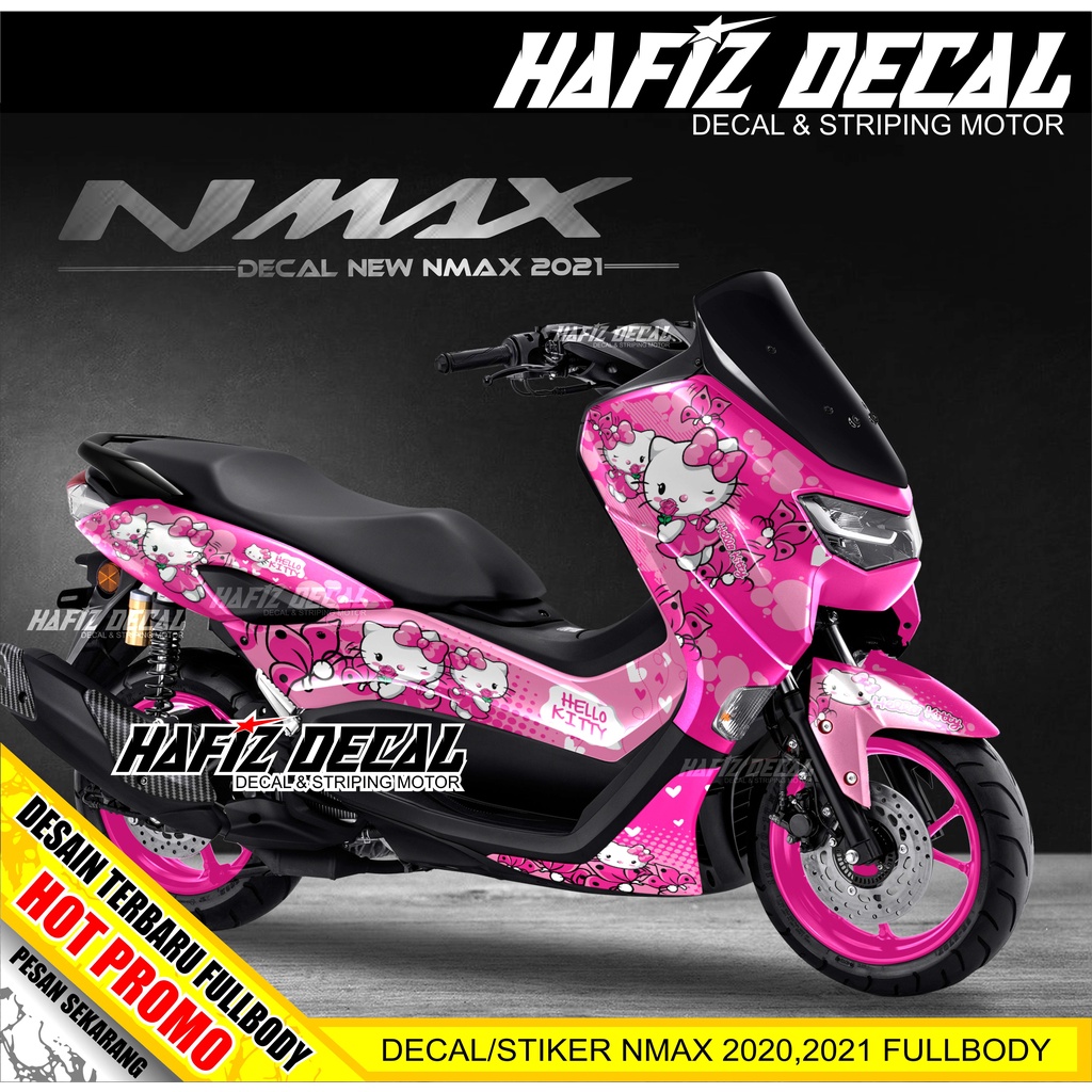 DECAL NMAX HELLO KITTY , STIKER NMAX HELL0 KITTY , NMAX HELLO KITTY , DECAL NMAX 2021 2022 2023
