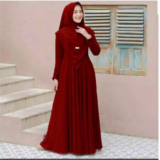 (Jamin RealPict) NAYRA SYARI GAMIS BUSUI JILBAB 2 LAYER UKURAN XL SET MURAH BUSUI POLOS MAXI DRESS GAMIS PESTA LEBARAN KONDANGAN