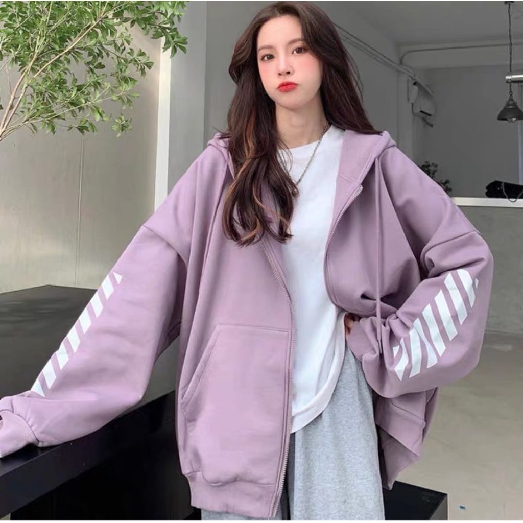 HOODIE ZIPER SWEATER JAKET WANITA / ZEBRA HODIE JAKET SWEATER BAHAN FLEECE TEBAL