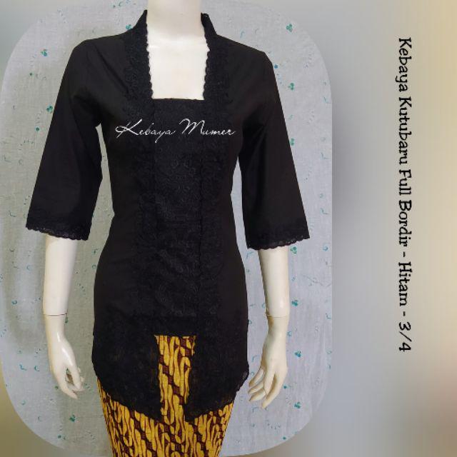 Kebaya Jadi Kutubaru Murah. Kebaya Kutu Baru. Kebaya Bordir. Kebaya Encim. Kebaya Kutubaru-FB Hitam 3/4