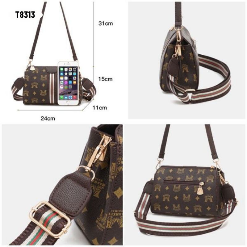 [IMPORT] T8313 - TAS SELEMPANG WANITA FASHION IMPORT - DAPAT 2 TALI - 76BAGSTORE