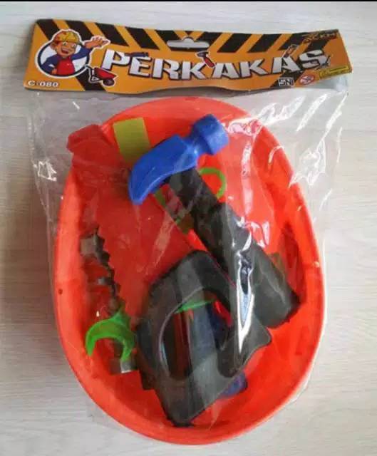 Mainan Helm perkakas Alat pertukangan / mainan anak alat tukang