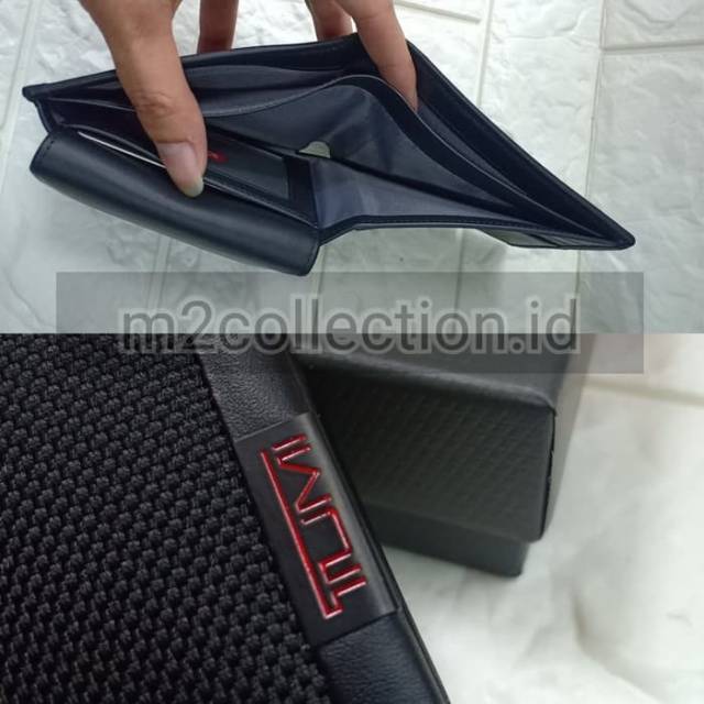 Dompet TUMI Wallet Alpha id Lock ballistic nylon with Leather bifold Grade ORI