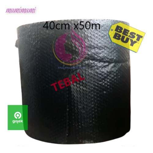 

BUBBLE WRAP 40CM X 50M HITAM BUBLE WARP BANDUNG PLASTIK BABLE TEBAL