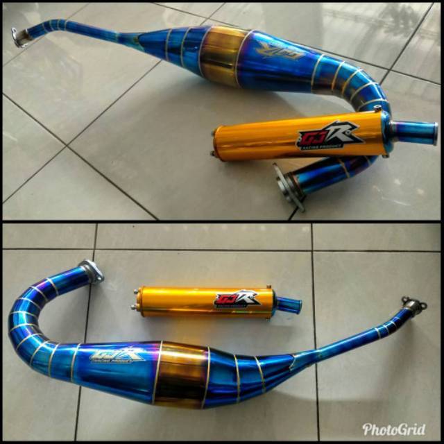 Knalpot GJR Original Ninja R,SS,RR Full Stenless Bluemoon Slencer Gold