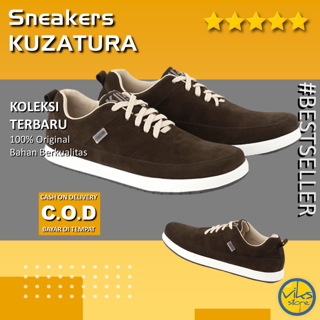 Sepatu Sneakers Pria Cowok Tali Style Casual Distro Kuzatura Original Suede Lokal Premium Elegan