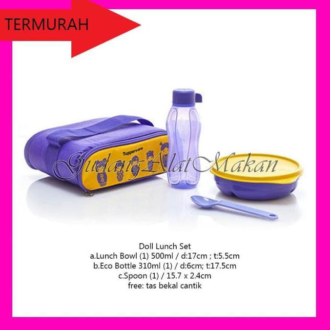 Promo Tupperware Doll Lunch Set Bekal makan botol minum Limited