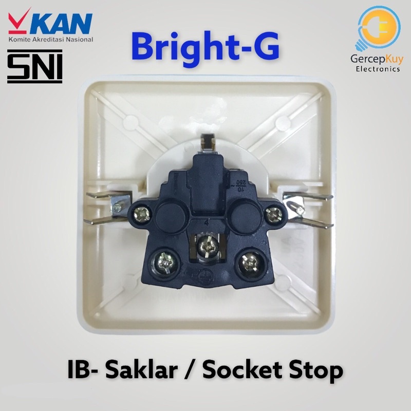 Saklar / Socket Stop Kontak IB - Inbow Tanam Bright-G BG 805 Cream