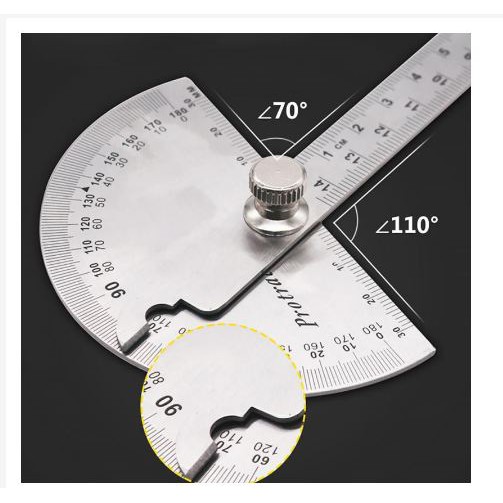 [TOSERBA_EMAK] -  Protractor Penggaris Jangka Roundhead Measuring Ruler Aluminium 14.5cm 180 Degree