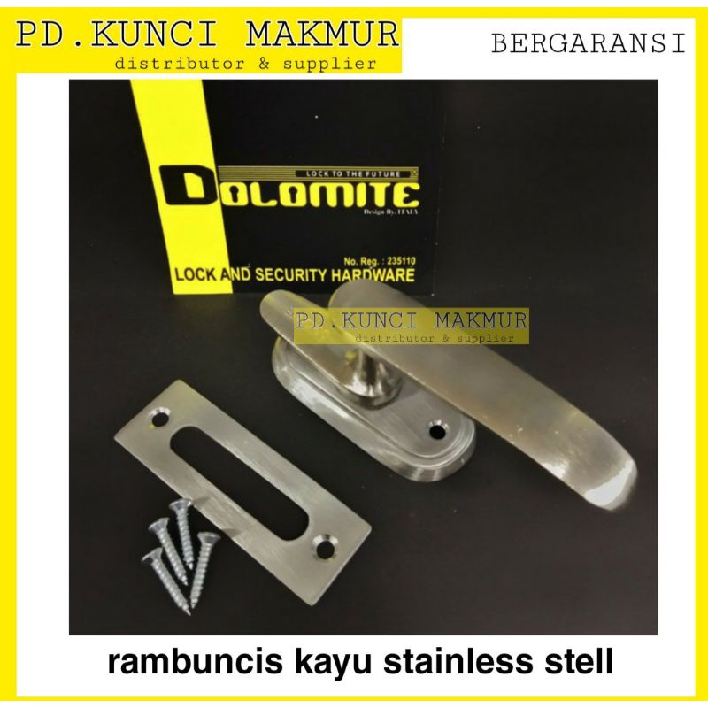 rambuncis kayu stainless stell penahan jendela kunci jendela kayu