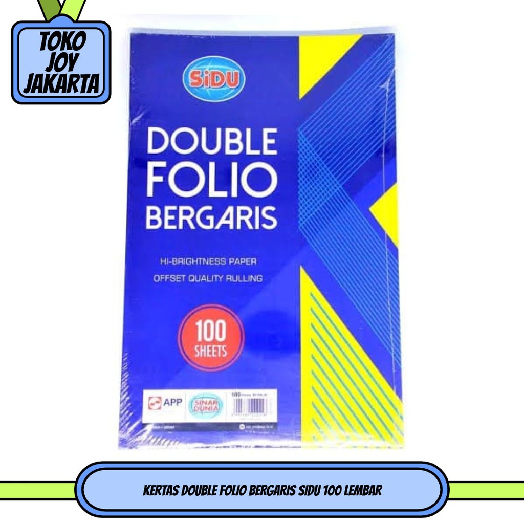 

KERTAS DOUBLE FOLIO BERGARIS SIDU 100 LEMBAR
