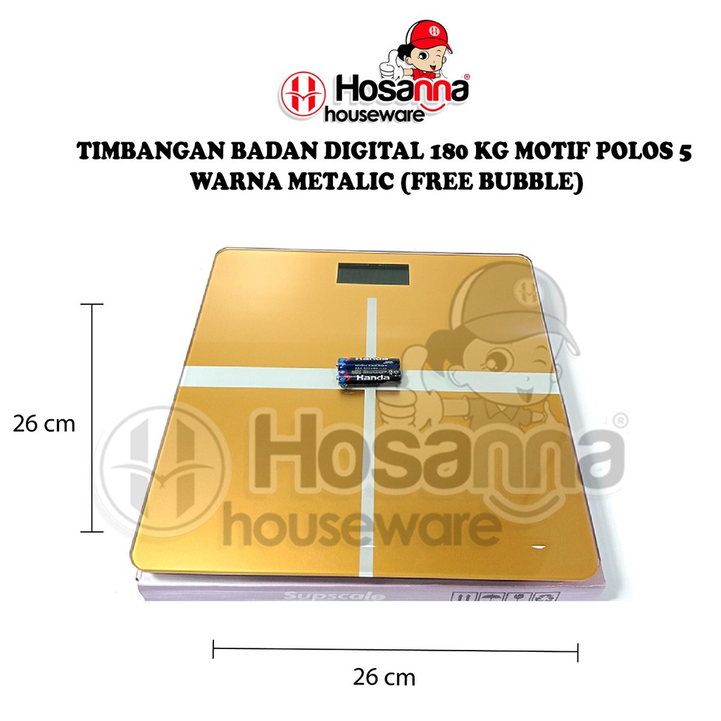 timbangan badan digital 180 kg motif polos 5 warna metalic free bubble