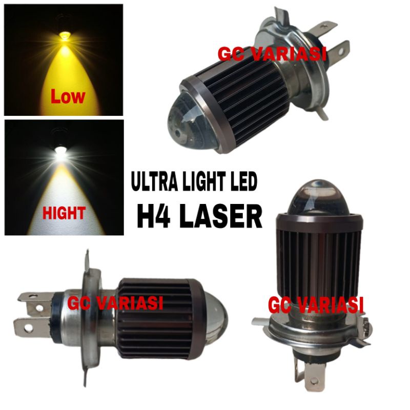 LAMPU UTAMA LED DEPAN MOTOR MOBIL H4 LASER D2 AC DC/LAMPU BOHLAM LED H4 LASER HIGHT LOW AC DC MOTOR 