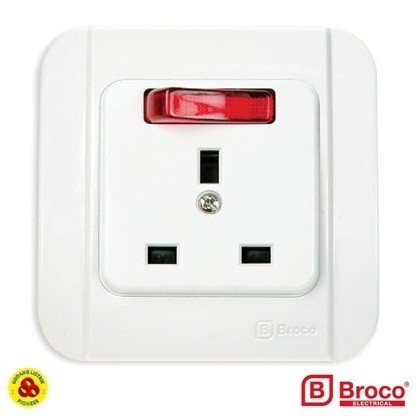 Broco Stop Kontak AC 3P Galleo G155-55S Socket 3 Pin White