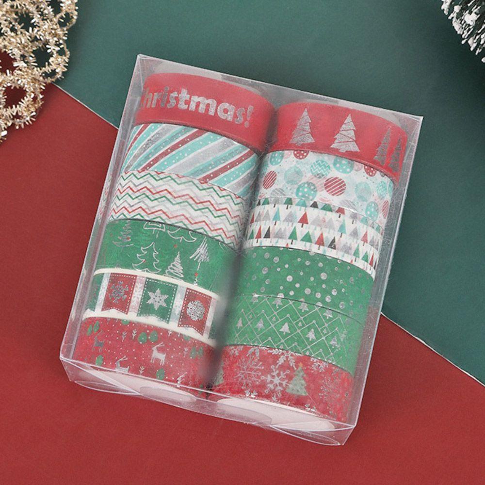 R-flower 12pcs/set Washi Tape Sastra Merry Christmas Scrapbooking Gadis Hati Little Fresh INS DIY Bahan