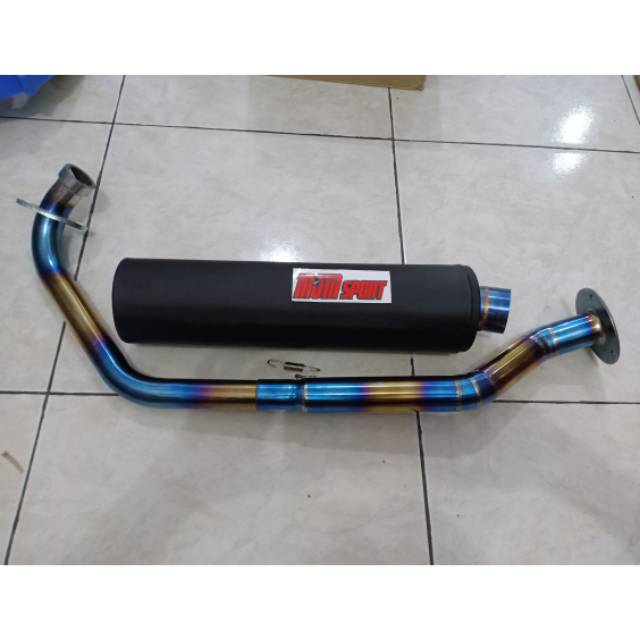 Knalpot standar racing FU . Knalpot tsukigi Satria fu leher pelangi
