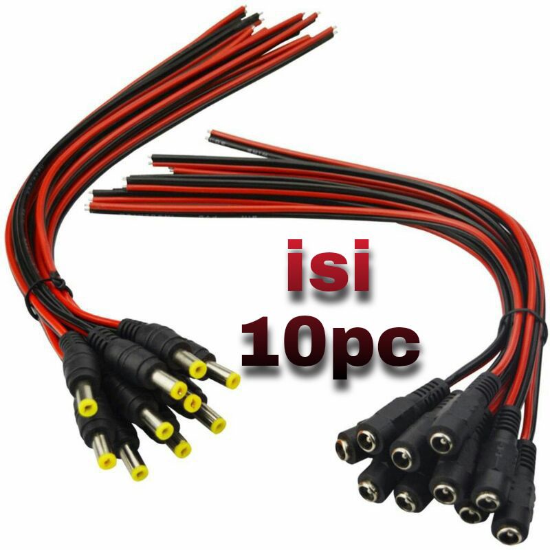 kabel dc male/female 26cm full tembaga/kuningan isi 10pc bisa campur