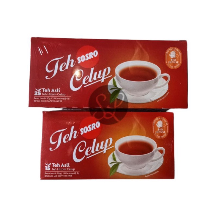 

Teh Celup Sosro Isi 25 Kantong / Teh Sosro 2gr Black Tea / Teh Sosro Celup Isi 15 Kantong